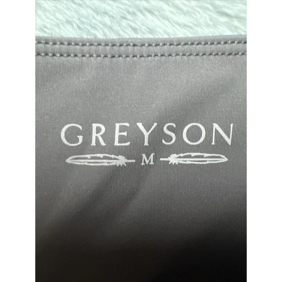 Greyson High Waisted Leggings Womens M Gray  Stretch Gym Activewear Pockets - Picture 8 of 14